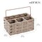 mDesign Plastic Woven Divided Cutlery Storage Organizer Caddy Tote
